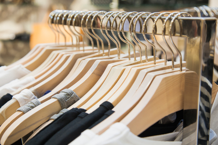 Clothes on hanger at shoping mall. Sale concept.の写真素材