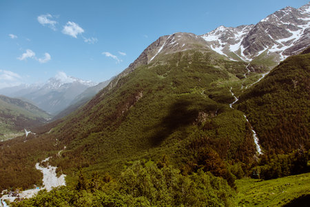 Picturesque view Elbrus area in summer.の写真素材
