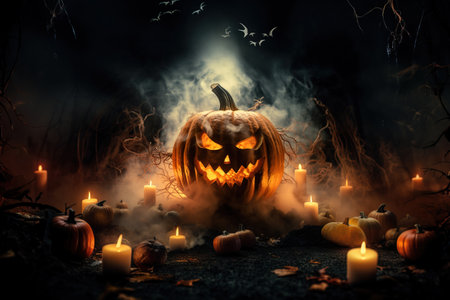 Big scary Halloween pumpkin.の素材