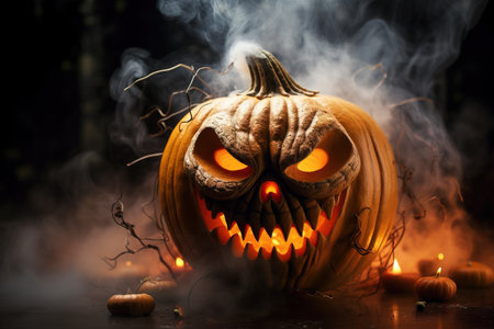 Big scary Halloween pumpkin.の素材