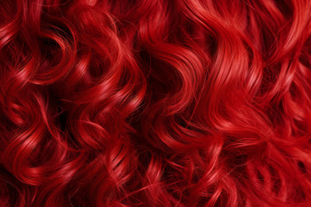 Red curly hair texture close-upの素材