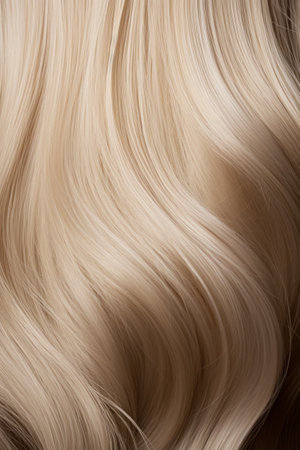 Blonde curly long shiny hair texture.の素材