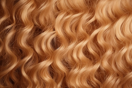 Blonde curly hair texture background.の素材