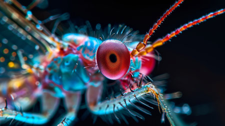 Microscopic insects or invertebrates macro close up, exploring the intricate details of their microscopic anatomy.の素材
