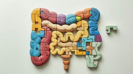 Geometric toy building set of the digestive, geometric colorful wooden constructor pieces on plain light background.の素材