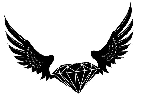 diamond with wingsのイラスト素材