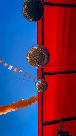 festive decoration on the roofの写真素材