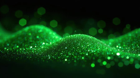 Abstract Background With green Shiny Shimmering Waveの素材