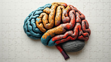human brain made into a puzzleの素材
