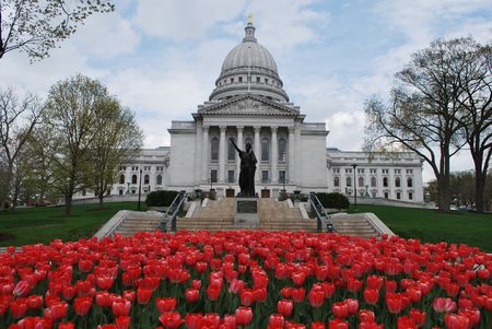 The Capitol building in Madison, Wisconsinの写真素材