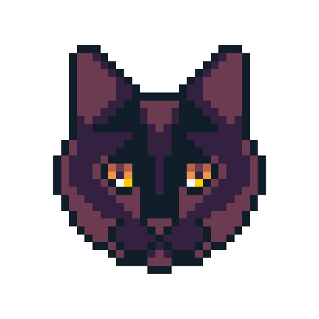 Pixel art vector Bombay cat icon isolated on white background.のイラスト素材