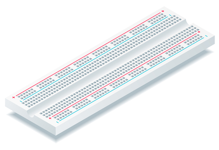 Isometric vector breadboard isolated on white background.のイラスト素材