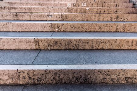 Marble stairs of an Italian bridge in Veniceの写真素材