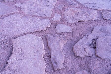 Brick floor made from an old stone outdoors