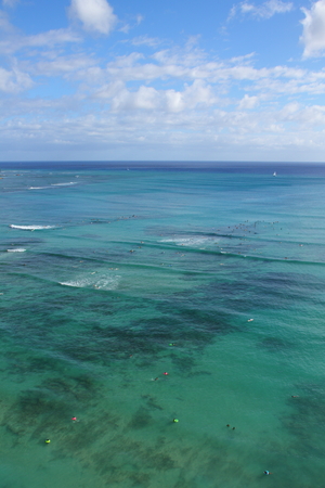 A clear emerald green sea