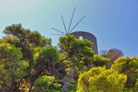 Greek windmillの写真素材
