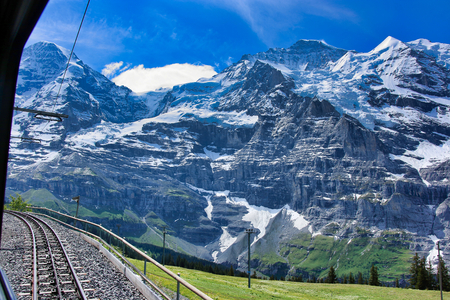 Swiss Alps Train journeyの写真素材