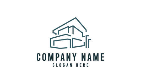 Minimalist Creative Architecture Building Symbol Logoのイラスト素材