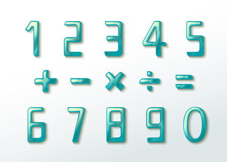 Liquified and Glassy Number and Symbol Make Peaceful Feeling Vector Illustration graphic EPS 10のイラスト素材