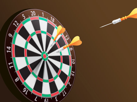 Dart throw to Dart board shows an interesting sport vector illustration graphic EPS 10のイラスト素材