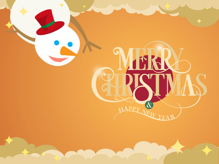 Cheerful Snowman Greeting for everyone vector graphic EPS 10のイラスト素材