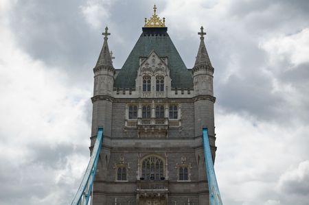 The tower bridge in London with a cloudy backgroundの写真素材
