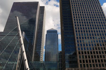Skyscrapers in the Canary wharf financial center in London