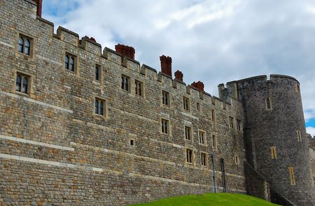 Wall of Windsor Castle in Englandの写真素材