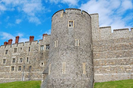 Walls and Tower of Windsor Castle in Englandの写真素材