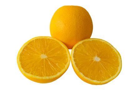 Oranges idolated on a white background  with clipping pathの写真素材
