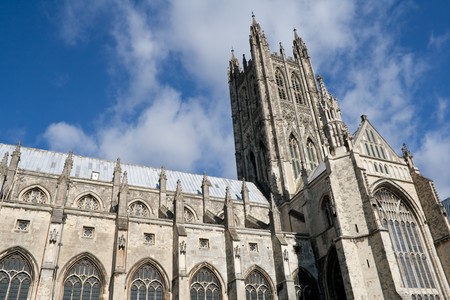 The Cathedral of Canterbury in a sunny dayの写真素材