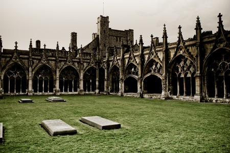 Dark representation of an ancient religious buildingの写真素材