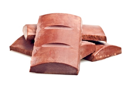 Chocolate bars on a white background