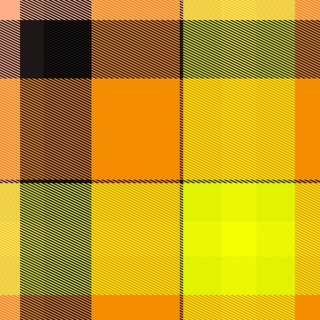 Seamless tartan or plaid texture in orange and yellow