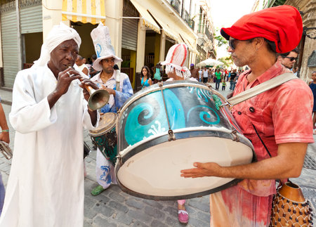 HAVANA-JUNE 4:Musicians in Old Havana June 4,2011 in Havana.Street artists performing in the...