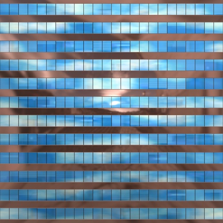 Seamless texture resembling skyscrapers windows with reflections of a cloudy sky 