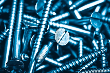 New screws background in blue shades