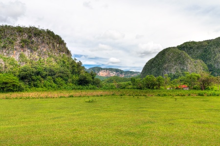 The Vinales valley in Cuba, a famous tourist destination and a major tobacco growing areaの写真素材