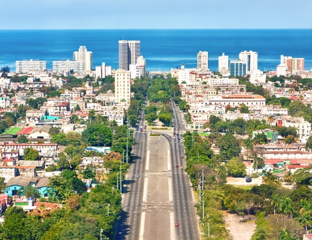 The city of Havana on a beautiful summer day with a view of the Caribbean seaの写真素材