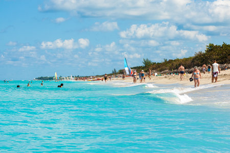 Beautiful day at the beach  in Varadero More than 40  of the more than 2 million foreign tourists visiting Cuba choose Varadero as their destinationのeditorial素材