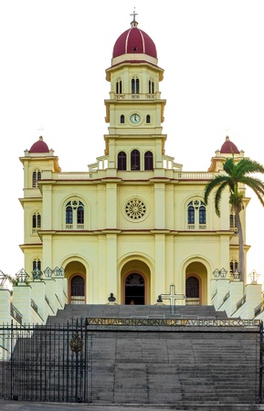 The church of El Cobre in Santiago de Cuba isolated on whiteの写真素材