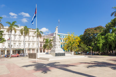 The Central Park of Havana and the Jose Marti monument   on a beautiful summer day のeditorial素材