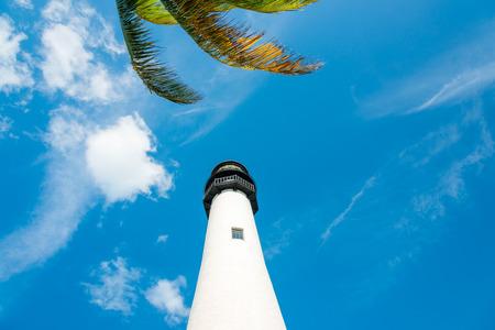 Famous lighthouse at Cape Florda in the south end of Key Biscayne , Miamiの写真素材