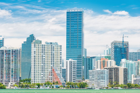 The Miami skyline on a beautiful dayのeditorial素材