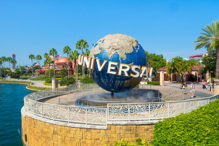  The famous Universal Globe at Universal Studios Florida theme parkのeditorial素材