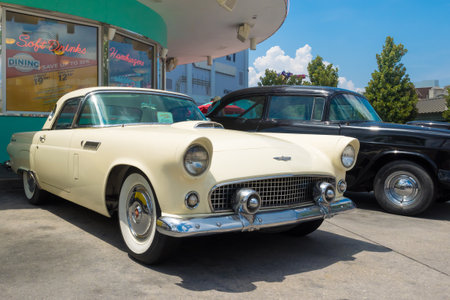 1956 Ford Thunderbird antique car at Universal Studios Florida theme park