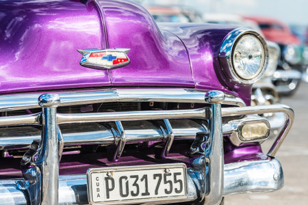 Classic chevrolet and other colorful vintage american cars in Havanaのeditorial素材