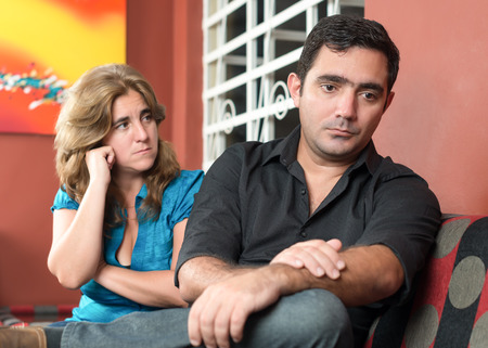 Divorce, marital problems - Sad husband and wifeの写真素材