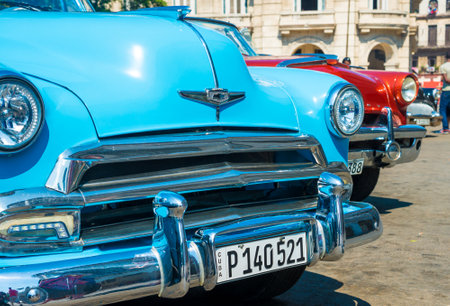 Colorful vintage american car , a symbol of Old Havanaのeditorial素材