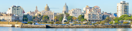 Panoramic image of Havana including the Capitol and severar well known landmarksのeditorial素材